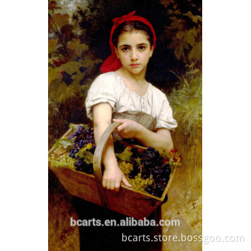 Famous fine art young beautiful girl oil painting